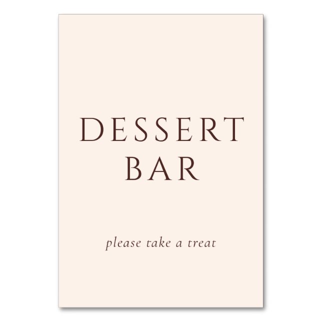 Numeração De Mesa Elegant Brown Script Dessert Bar (Frente)