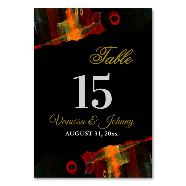 Numeração De Mesa Elegant Classic Modern Trendy Pattern #903 Wedding (Frente)