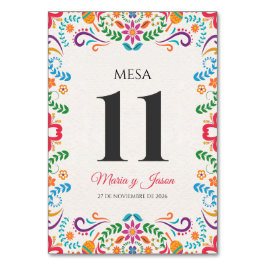 Numeração De Mesa Elegant Colorful Floral Fiesta Spanish Wedding