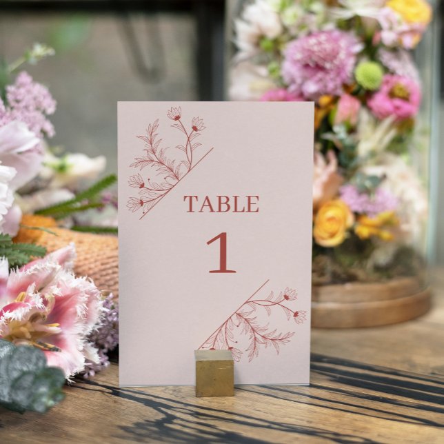 Numeração De Mesa Elegant Floral Boho Wedding (Criador carregado)