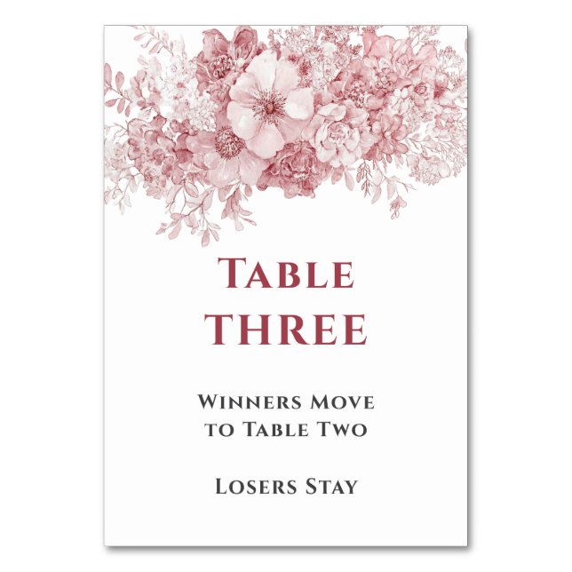 Numeração De Mesa Elegant Floral Bunco Table Three (Frente)