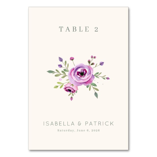 Numeração De Mesa Elegant Floral Table Number (Frente)