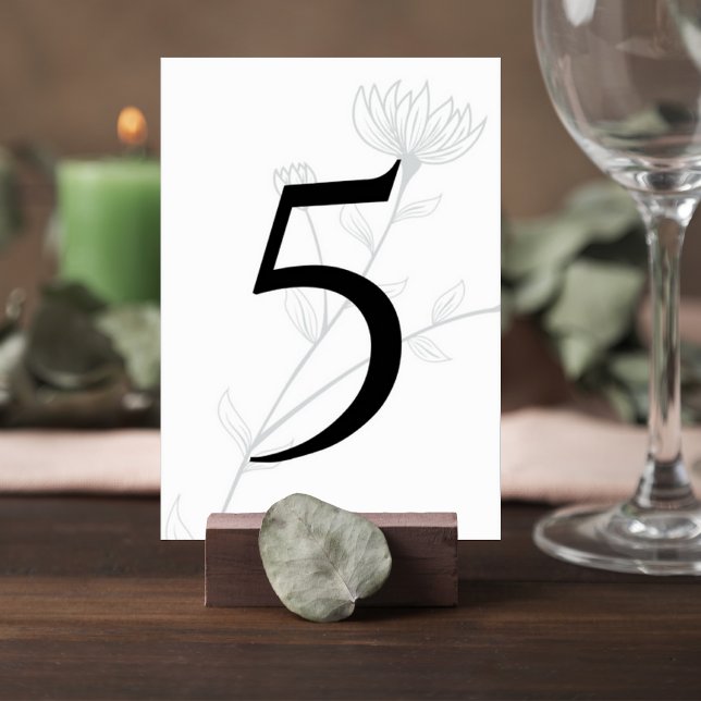 Numeração De Mesa Elegant Floral Wedding Table Number (Criador carregado)