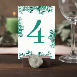Numeração De Mesa Elegant Greenery Wedding Table Number Card