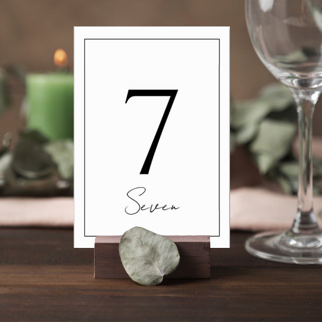 Numeração De Mesa Elegant Minimalist Wedding Table Number Card (Criador carregado)