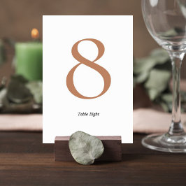 Numeração De Mesa Elegant Minimalist Wedding Table Number Card
