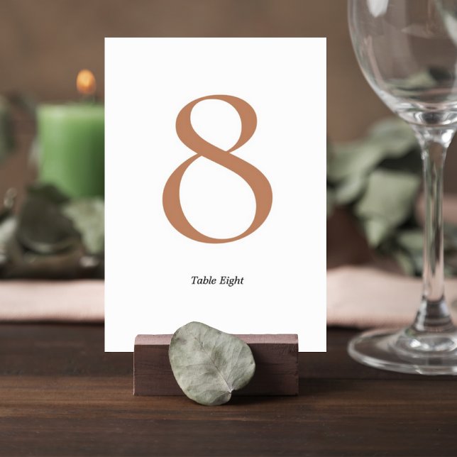 Numeração De Mesa Elegant Minimalist Wedding Table Number Card (Criador carregado)