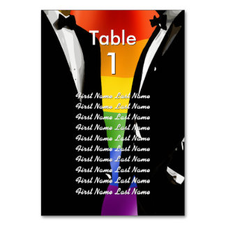 Numeração De Mesa Elegant Modern Gay Men Wedding Rainbow Guest List