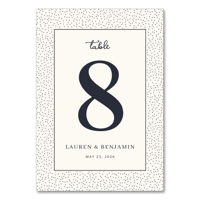 Numeração De Mesa Elegant Navy Number Table (Frente)