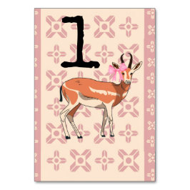 Numeração De Mesa Elegant Pink Doe-patterned Christmas