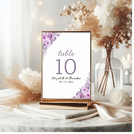Numeração De Mesa Elegant Purple Floral Wedding Party