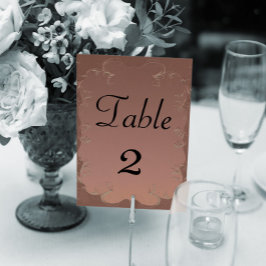 Numeração De Mesa Elegant Rose Gold Wedding ReceptionTable