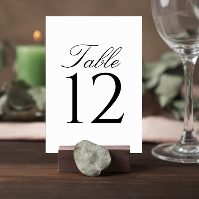 Numeração De Mesa Elegant Script Wedding Table Number Card (Criador carregado)