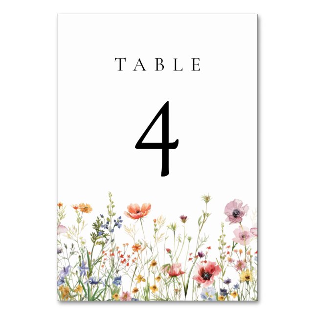 Numeração De Mesa Elegant Summer Floral Wedding Table Number (Frente)