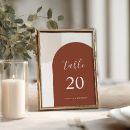 Numeração De Mesa Elegant Terracotta Boho Arch Wedding Table Number