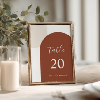 Numeração De Mesa Elegant Terracotta Boho Arch Wedding Table Number