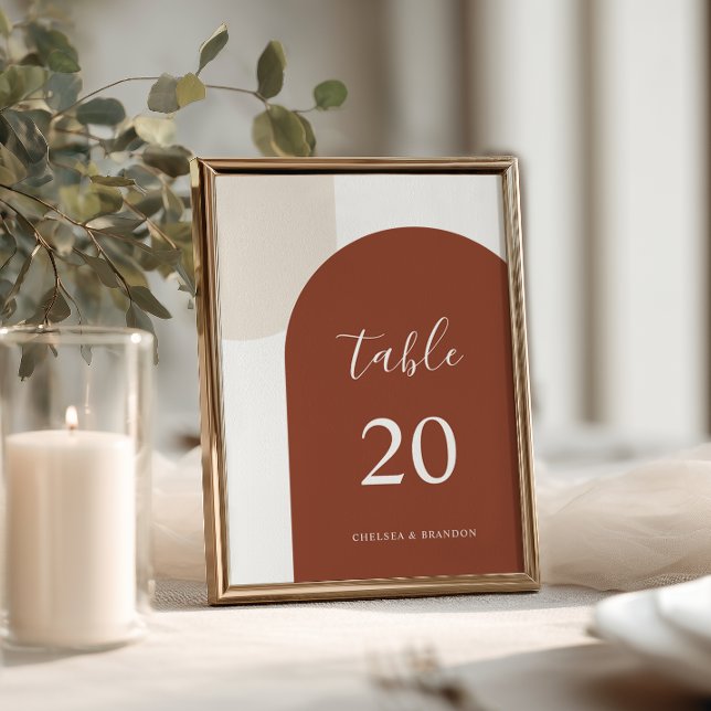 Numeração De Mesa Elegant Terracotta Boho Arch Wedding Table Number (Criador carregado)