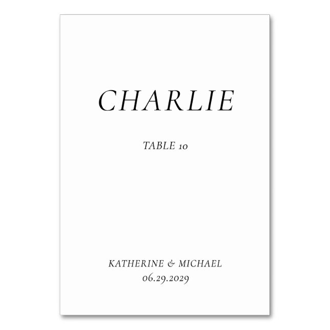 Numeração De Mesa Elegant Timeless White Wedding Table Cards (Frente)