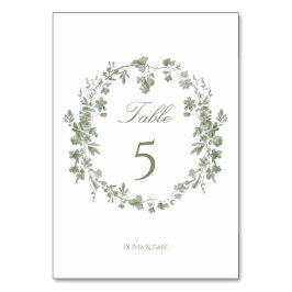 Numeração De Mesa Elegant Vintage Sage Green French Floral Wedding