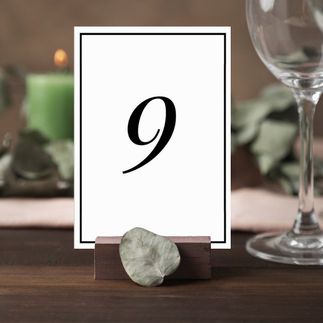 Numeração De Mesa Elegant Wedding Table Number Card (Criador carregado)