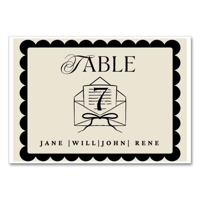 Numeração De Mesa Elegant Wedding Table Number Card – Custom (Frente)