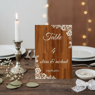 Numeração De Mesa “Elegant Wedding Table Numbers – Personalized Set