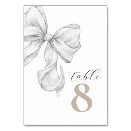 Numeração De Mesa Elegant White Bow Table Numbers for Wedding