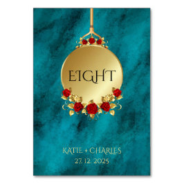 Numeração De Mesa Elegante Azul Opulência Dourada Luxo Real