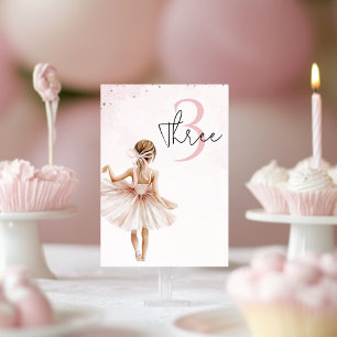 Numeração De Mesa Elegante Ballerina Pink Aniversário