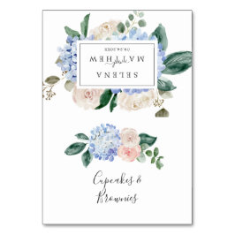 Numeração De Mesa Elegante Blue Hydrangea | Etiquetas de Comida de b