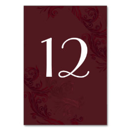 Numeração De Mesa Elegante Borgonha Flourish Núm