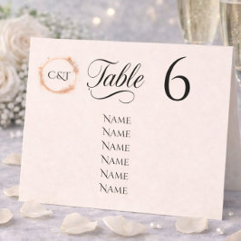 Numeração De Mesa Elegante Caligrafia de Casamento com Brilho de Pês