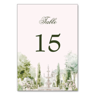 Numeração De Mesa Elegante Casamento de Jardim Manor com Aquarela