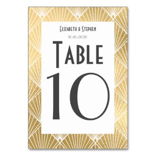 Numeração De Mesa Elegante Casamento Gatsby Deco dos Anos 1920