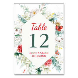 Numeração De Mesa Elegante Casamento no inverno Floral Greenery