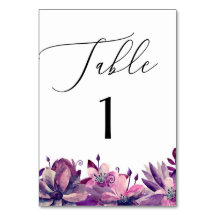 Elegante casamento roxo floral script aquarela
