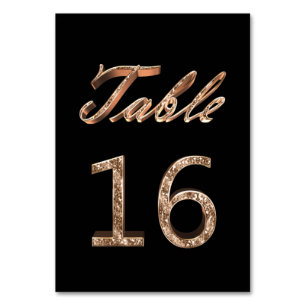 Numeração De Mesa Elegante Chic Mesa Número 16 Preto Dourado Festa