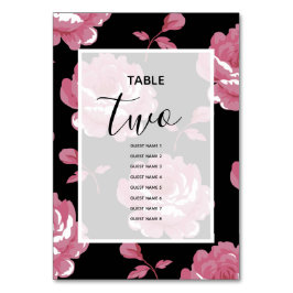 Numeração De Mesa Elegante cor-de-rosa Rosas de casamento Nomes de c