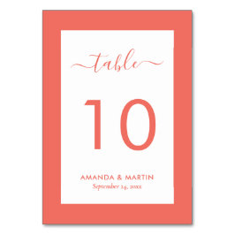 Numeração De Mesa Elegante Coral Wedding