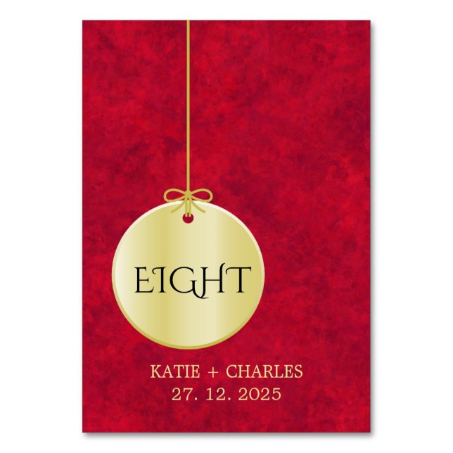 Numeração De Mesa Elegante Crimson Dourado Luxury Royal (Frente)