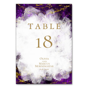 NUMERAÇÃO DE MESA Elegante de cristal de Ametist