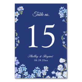 Numeração De Mesa Elegante Esqueça-Me Nots Número da Tabela De Casam