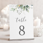 Numeração De Mesa Elegante Eucalyptus Deixa Casamento Dourado Verde<br><div class="desc">Lindos números de mesas de casamento com a aquarela eucalipto e folhas de ouro. Escolha perfeita para casamentos externos.</div>