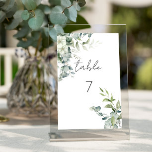 Numeração De Mesa Elegante Eucalyptus Greenery