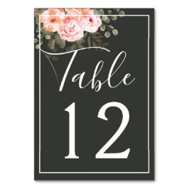 Numeração De Mesa Elegante Floral Tom Rosado Botânico Moderno Casame