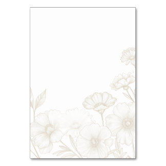 Numeração De Mesa Elegante Fundo de Moldura de Arte de Linha Floral