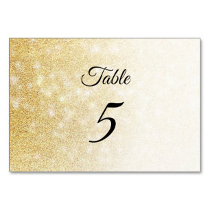Numeração De Mesa Elegante Glitter Dourado Moderno Chique Tendência