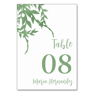 Numeração De Mesa Elegante Greenery Quinceañera