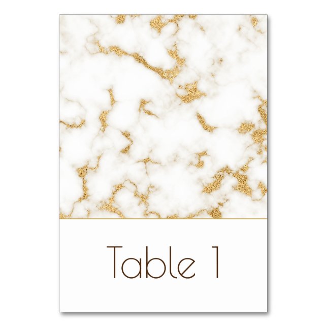 Numeração De Mesa Elegante Marble Dourado Veins Número da Tabela de  (Frente)