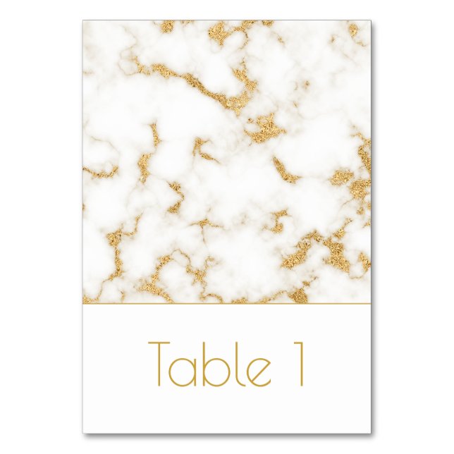 Numeração De Mesa Elegante Marble Dourado Veins Número da Tabela de  (Frente)